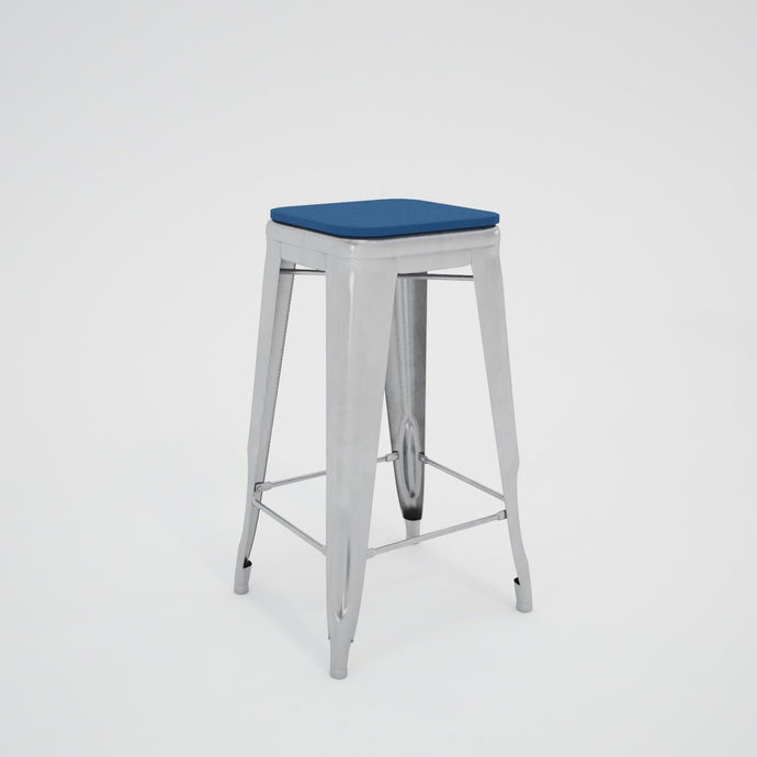 Taburete Replica Tolix Asiento en LP, BRUSHED CLEAR